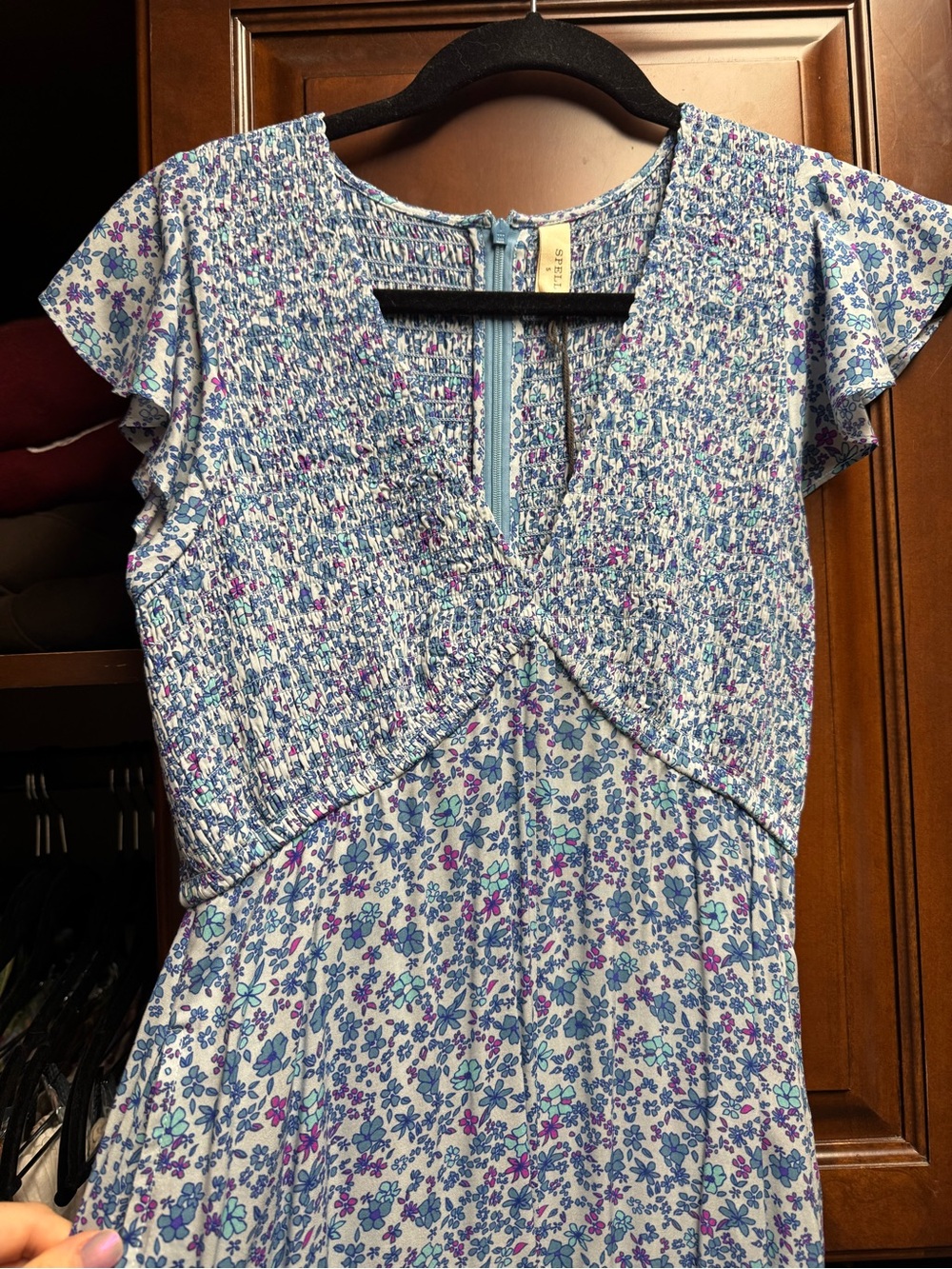 Spell Love Jetty Shirred Jumpsuit - Blue Nirvana - NWT - Picture 3 of 10